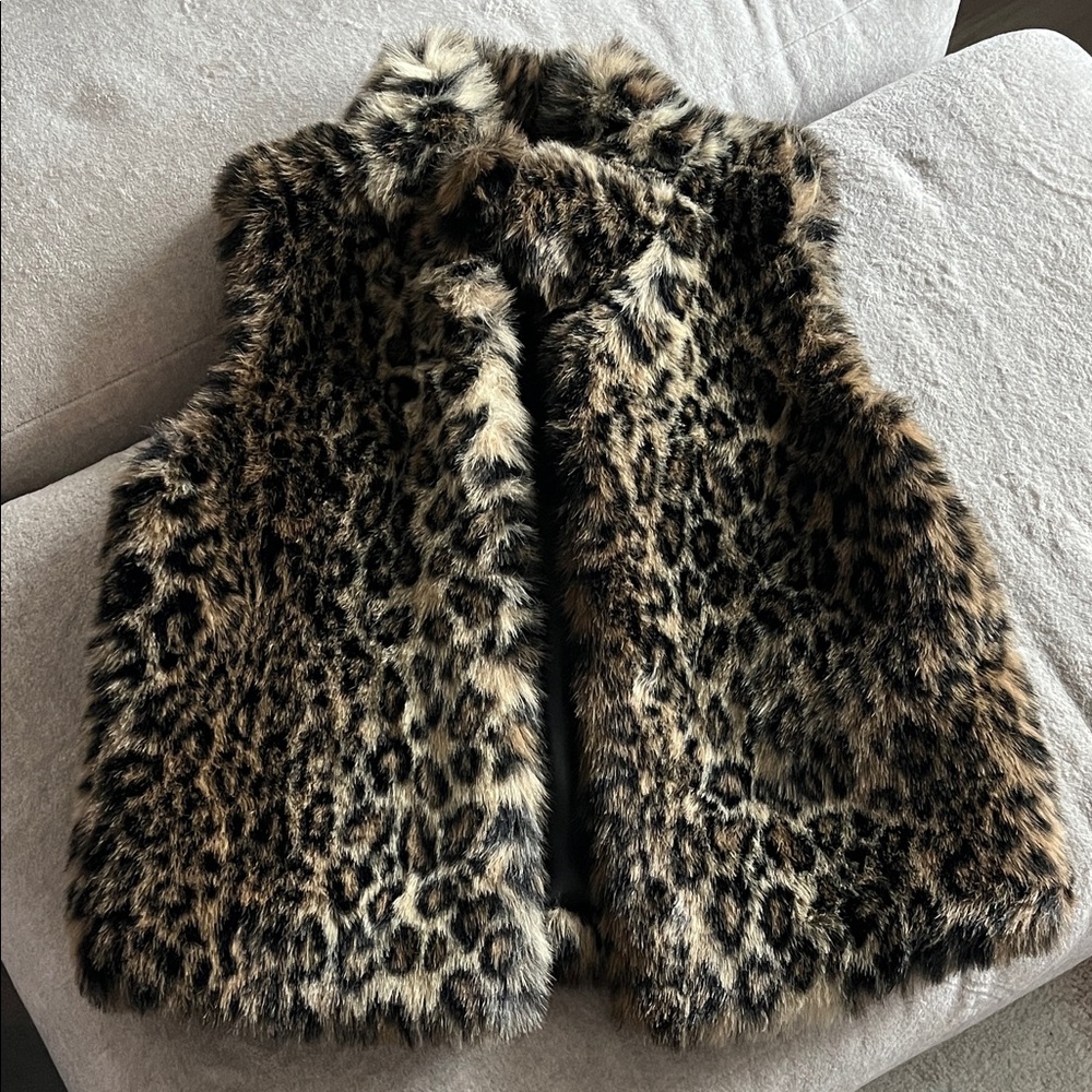 Leopard Print Faux Fur Women’s Vest s/m